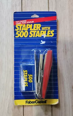 VINTAGE Faber Castell-STAPLER WITH 500 STAPL – TOP LOADING – New In Box • $16