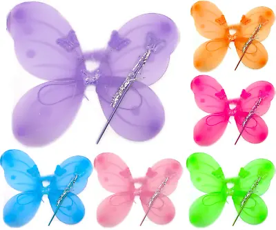 £7.45 • Buy Large Net Fairy Wings Bopper Wand Set Fancy Dress Costume Dressing Up Adult Kids