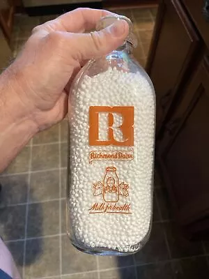 $19.99 • Buy Rare Richmond Dairy Virginia VA ACL Quart Milk Bottle Dolly Madison Ice Cream