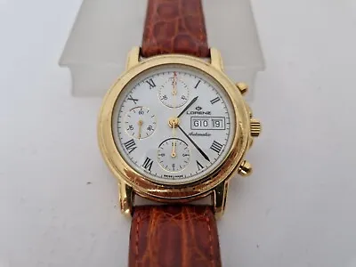 LORENZ Automatic Chronograph Day-Date Ref 16438 -Gold Plated Case-Valjoux 7750 • $400