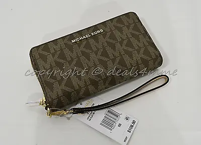 Michael Kors Fulton Flat Multi-Function Phone Case Wallet/Wristlet Mocha Brown • $99