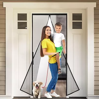 Magnetic Screen Door 34 X 81 Inch Black Fits Door Size 32  X 80  Heavy-Duty R... • $19.01