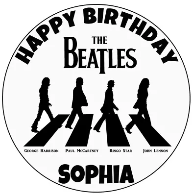 19cm The Beatles Edible Cake Topper Rice Wafer Paper Personalised Birthday Cake • $10.95