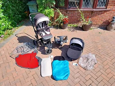 Used Jane Trider 3 In 1 Travel System With Car Seat ISO Fix Base & Accessories • £180