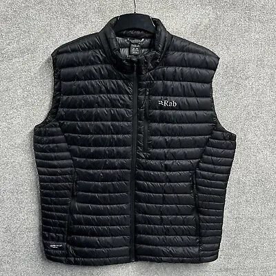 Rab Gilet Mens 2XL Black Microlight Vest XXL Down Body Warmer Pertex Quantum • £99.99