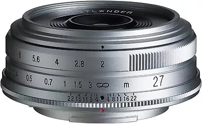 Voigtlander Standard Lens ULTRON 27mm F2 Silver FUJIFILM X-Mount With Tracking • $575.99