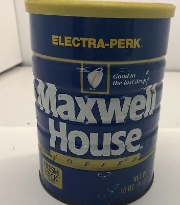 Vintage Maxwell House Coffee Electra Perk 16 Oz Can With Lid • $10