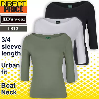 $19.95 • Buy JB's Ladies 3/4 Sleeve Boat Neck Tee JB-1BT3