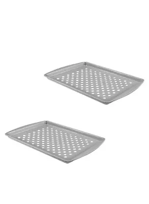 2-X Premium Grill Tray Made In USA Stainless BBQ Vegetable Fish Fry Grilling Pan • $19.99