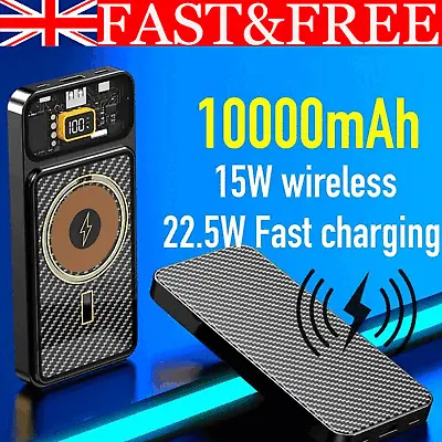 Fast Charger Power Magnetic Bank Wireless Battery Pack For IPhone 11 12 13 14 15 • £13.89