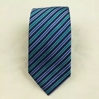 NWT Bugatchi Neck Tie Silk Regimental Repp Striped Blue $79.50 59L 3W • $29.99