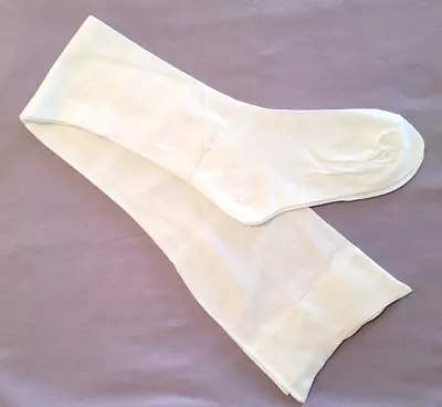 Stockings Womens Long Cotton White Vintage Style Reenacting Size 8.5 Durene • $19.97