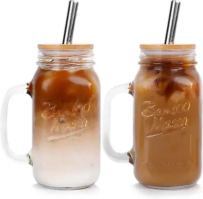 ANOTION Mason Jar With Lid And Straw 24oz Regular Mouth Transparent  • $36.95