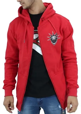 YLD Men's Designer Red Zip Up Hoodie Jacket New Hip Hop Era Is Time Money • $105.20