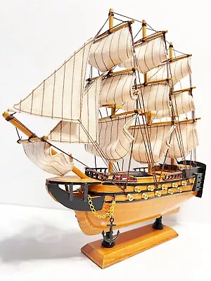 Wooden Decorative Sailing Ship Sailboat Model Fully Assembled ~13x12.5x3 In. NEW • $15.99