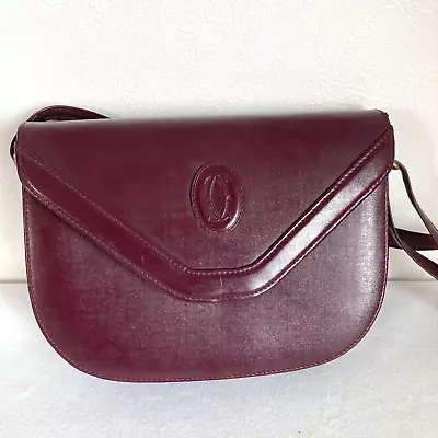 Vintage Cartier Purse Shoulder Bag Bordeaux Authentic From JAPAN • $99.99