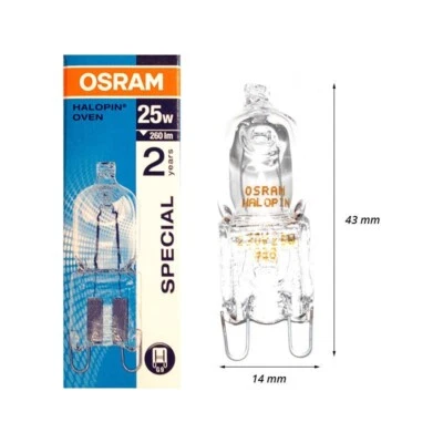 £11.78 • Buy Osram 66725 25W 230V Halopin Oven Halogen G9 Capsule