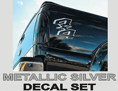 4x4 Truck Bed Decals METALLIC SILVER (Set) For Ford Super Duty F-250 F-150 • $14.50