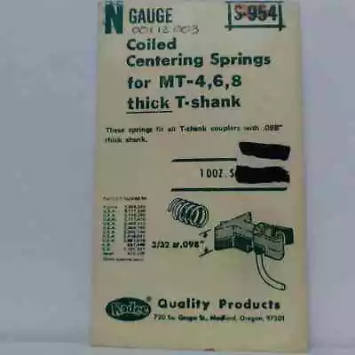 Kadee Couplers: Coiled Centering Springs For MT-4 6 9 Thick T-Shank (S-954) • $1.65