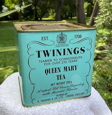 Vintage Twinings Queen Mary Tea Tin 250g Collectable Tin • $20