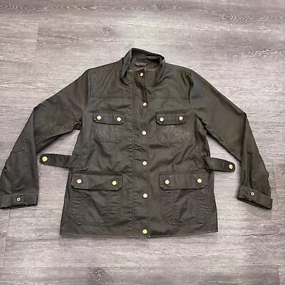 J. Crew Jacket Womens Large Boyfriend Field Olive Green Utility Military Pocket • $28.88