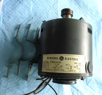 Vintage GE 5XBF003E 1/6 HP Electric Motor 115V 60Hz 1725 RPM 4.4 Amps & Mounts • $49.99