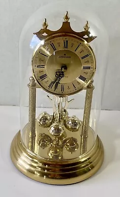 Vintage Junghans Anniversary Quartz Clock Glass Dome Made In Germany 9 In Tall • $59.95