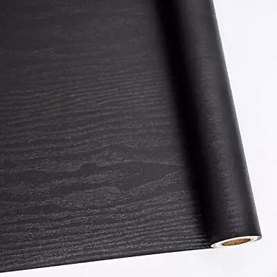 Black Wood Grain Wallpaper Contact Paper Peel And Stick Self Adhesive Vinyl Wrap • $8.99