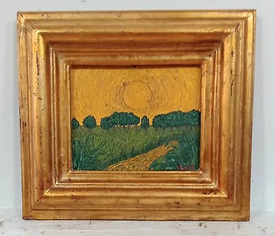 Antique Oil On Canvas By Van Gogh 1888 With Frame In Golden Leaf Nice Good C. • $500