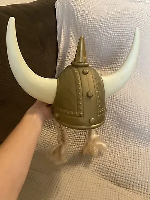 Adults Or Kids Viking Helmet With Braids And Horns Halloween Costume • $10