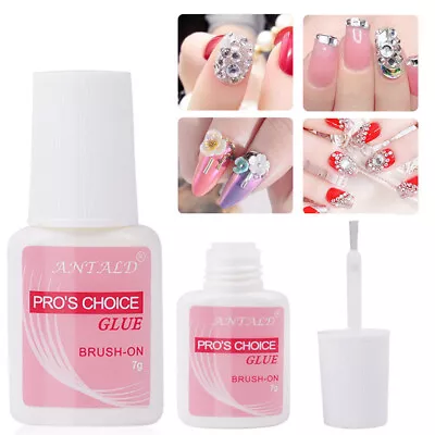 7g False Nail Glue With Brush For Fake Tips Acrylic Fake Nail Tips Glue DIY 、 • $2.25