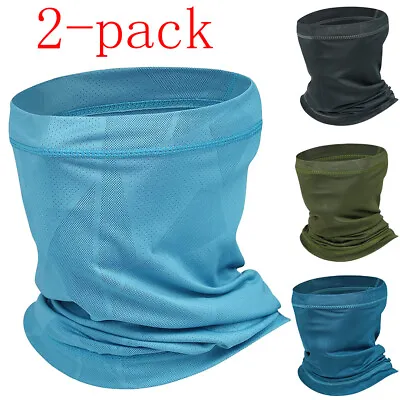 $9.99 • Buy 2-Packs Neck Gaiter UV Protection Face Mask Windproof Scarf Breathable Balaclava