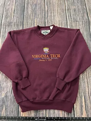 Vtg Virginia Tech Sweatshirt Football 2000 Sugar Bowl Mens Size Medium • $37.99