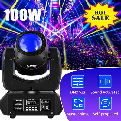 £112.99 • Buy 100W 18Prism Moving Head Stage Lighting LED Beam RGBW 8Gobo DMX DJ Party Light