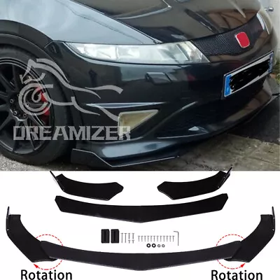 For Honda Civic EP3 Type R Glossy Black Front Bumper Lower Lip Spoiler Splitter • £55.63