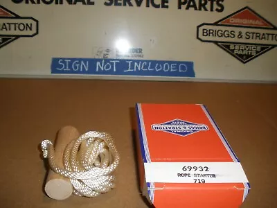 Vintage Briggs & Stratton Gas Engine Wood Handle Starter Rope 69932 NOS NLA • $14