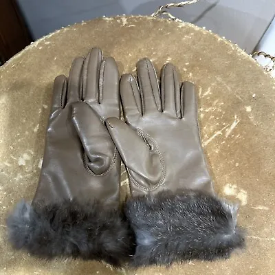 Van Raatle Vinyl Gloves Rabbit Fur Nylon Lined  Sz A  S-M • $6.08