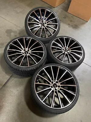 22  Machine Black Wheels W/Tires Fits Mercedes S500 S550 S560 S600S65SLK350 • $1829