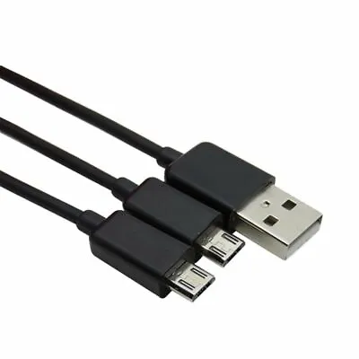 £3.85 • Buy USB 2.0 Male To 2X Dual Micro USB Male Charging & Data Sync Y-Splitter Cable