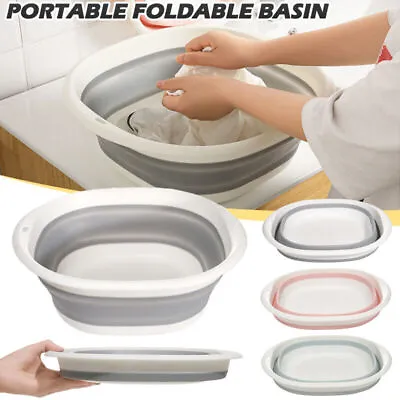 Foldable Multipurpose Basin Camping Travel Sink Collapsible Washing Up Bowl UK • £6.59