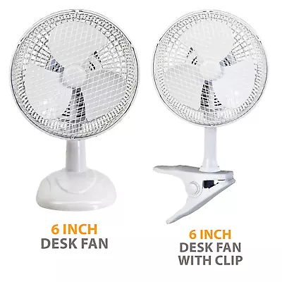 6 Inch Desk Fan 2 Speed Quite Operation Perfect For Office And Bedroom • £10.95