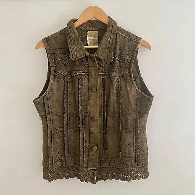 Vintage Flashback Brown Tapestry Vest Women's M/L • $20