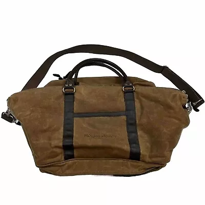 Morgan Stanley Scarborough & Tweed Brown Duffle Bag Leather & Canvas • $79.99