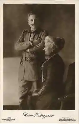 Unser Kaiserpaar Kaiser Wilhelm II & Kaiserin Auguste Real Photo C1910 Postcard • $8.29