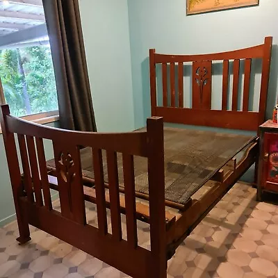 Vintage Silkyoak Timber High Double Bed Heavy And Solid • $600