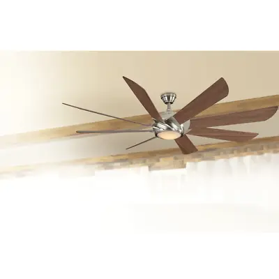 70  Large Windmill Cabin Ceiling Fan + Remote LED Light Brushed Nickel Farmhouse • $399.99