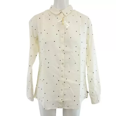 Maison Scotch Ladies Blouse Tunic Shirt Cream Black Hearts 100% Cotton New • $108.67