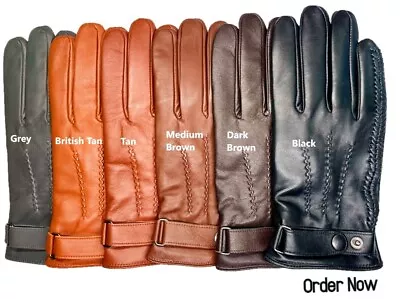 Men's Genuine Sheepskin Leather Braided Winter Gloves With Cashmere Lining • $24.99