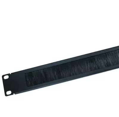 19  1U Rack Mount Patch Network Panel Cable Lead Entry Brush Plate - Black • £8.99