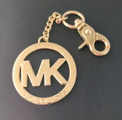 MICHAEL KORS Gold Tone MK Logo Key Chain FOB Handbag Charm • $12.99